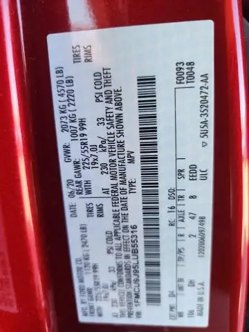 2020 FORD ESCAPE TITANIUM  