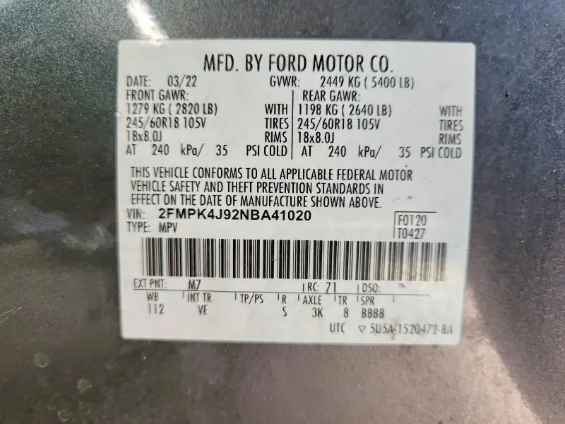 2022 FORD EDGE SEL  