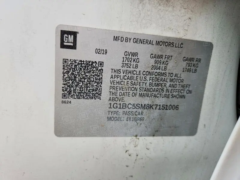 2019 CHEVROLET CRUZE LS  