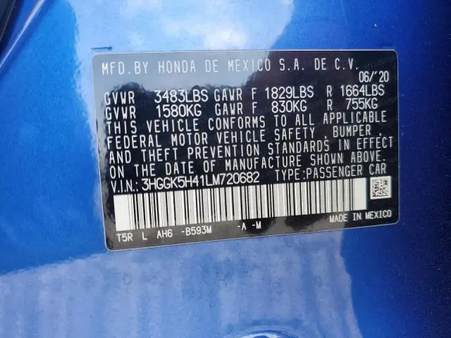 2020 HONDA FIT LX