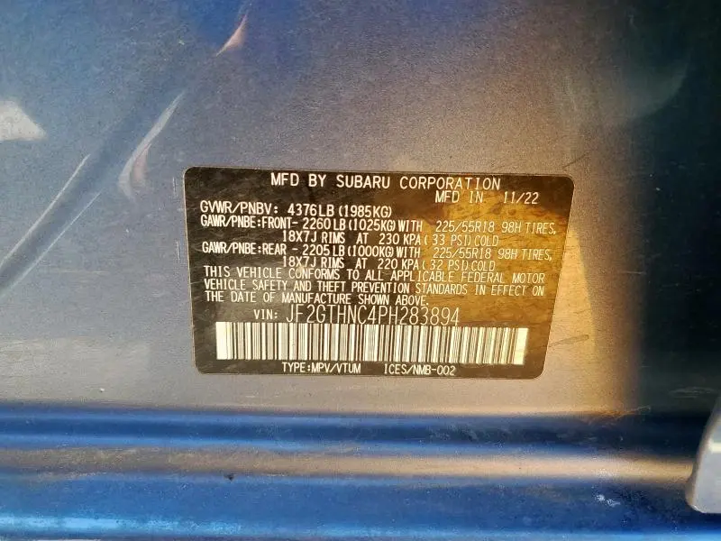 2023 SUBARU CROSSTREK LIMITED  