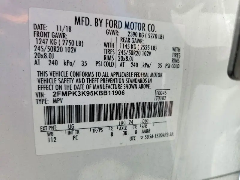 2019 FORD EDGE TITANIUM  