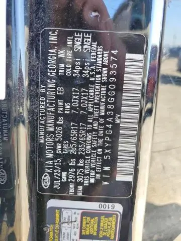 2016 KIA SORENTO LX  