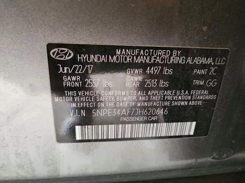 2018 HYUNDAI SONATA SEL  