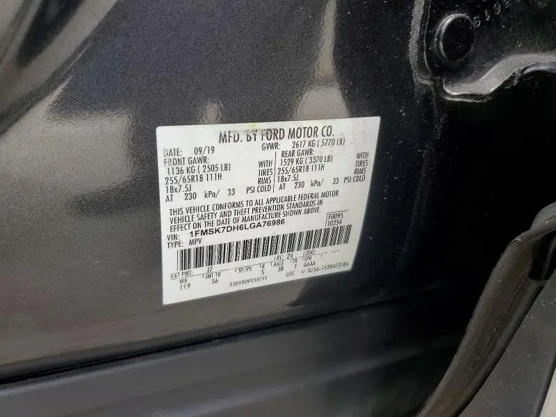 2020 FORD EXPLORER XLT  