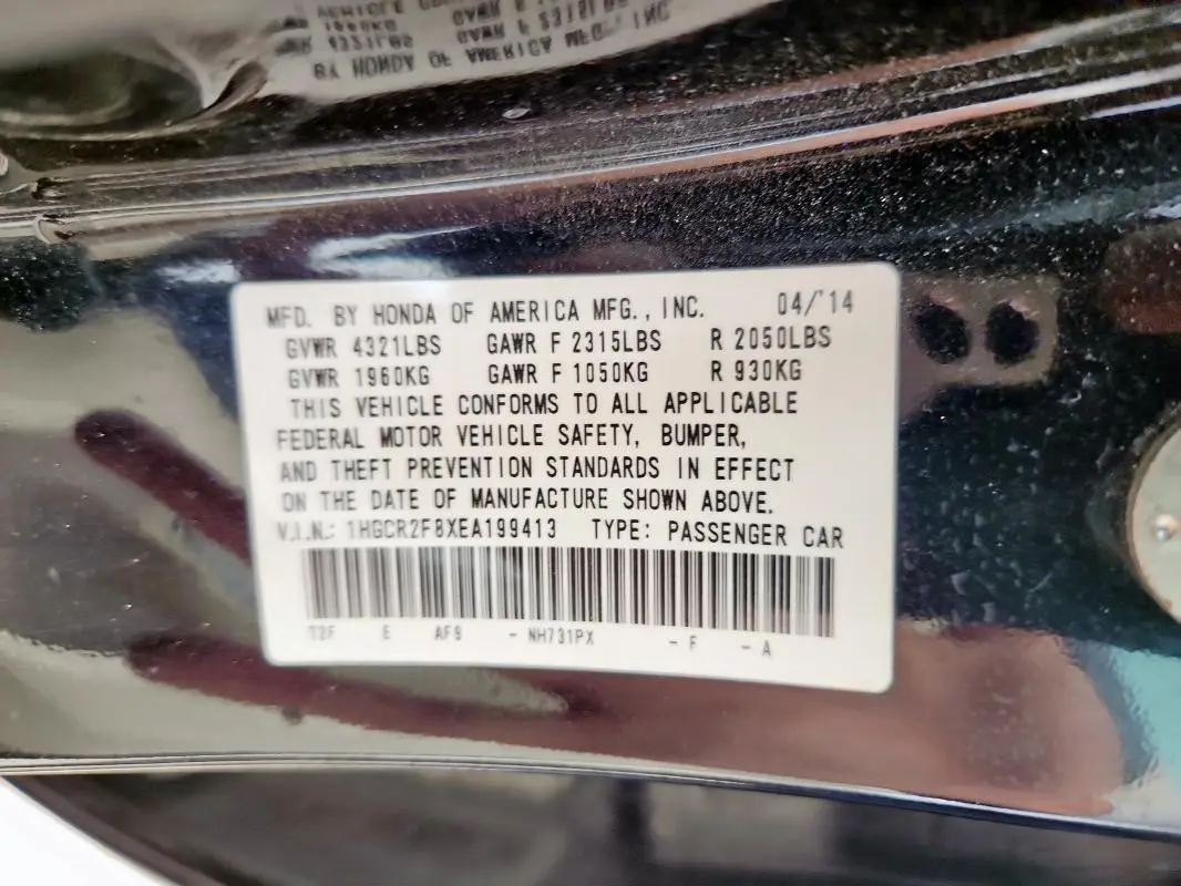 2014 HONDA ACCORD EXL  