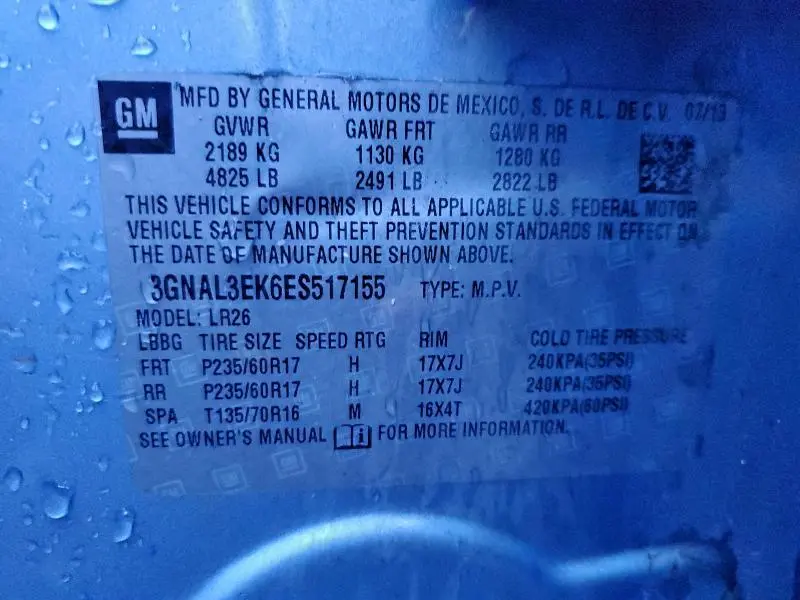 2014 CHEVROLET CAPTIVA LT  