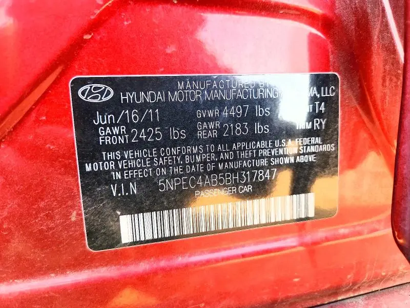 2011 HYUNDAI SONATA SE 2.0T  