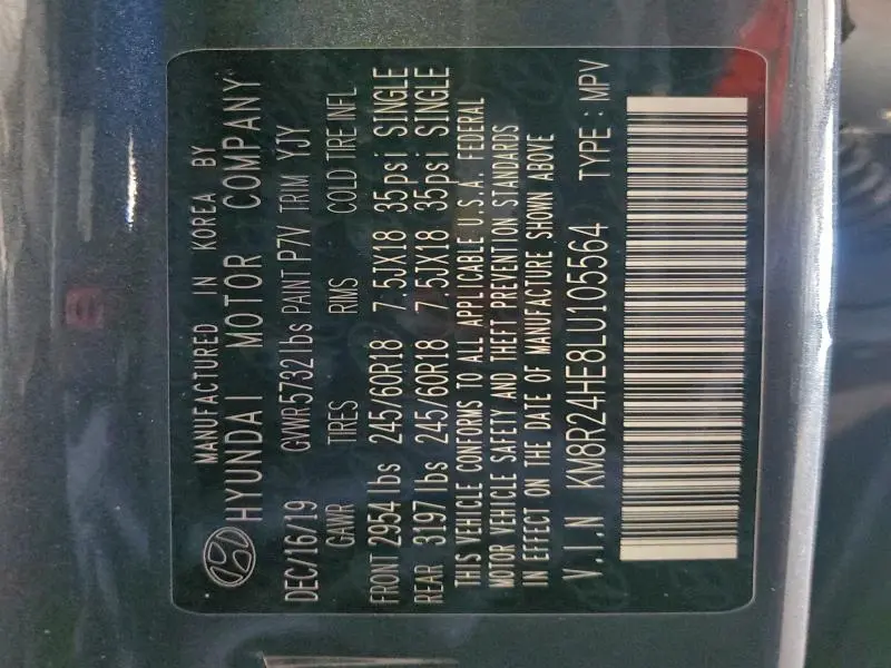 2020 HYUNDAI PALISADE SEL  