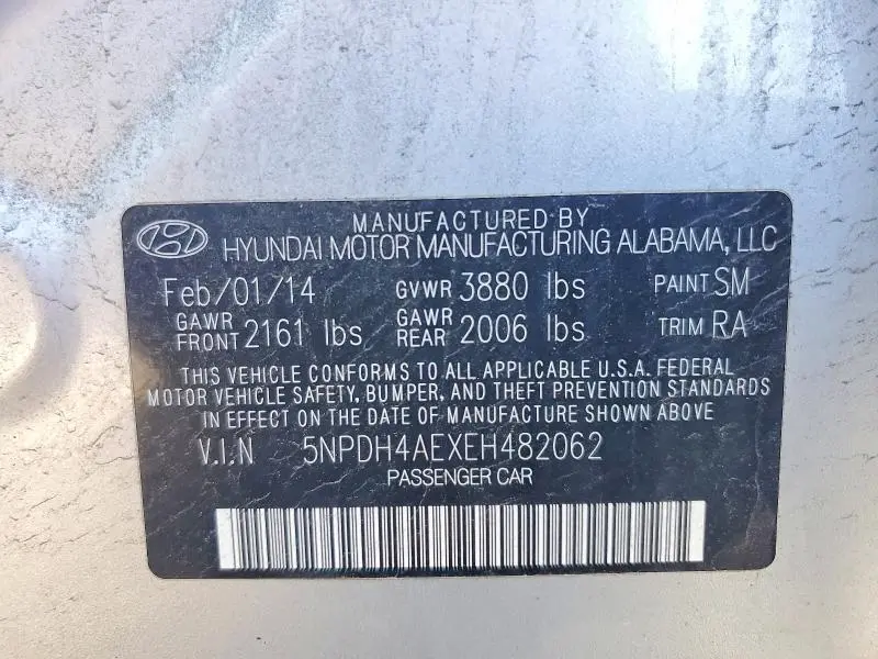 2014 HYUNDAI ELANTRA SE  