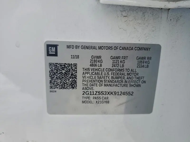 2019 CHEVROLET IMPALA LT  