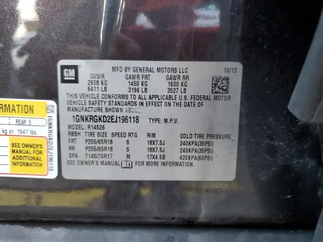 2014 CHEVROLET TRAVERSE LT  