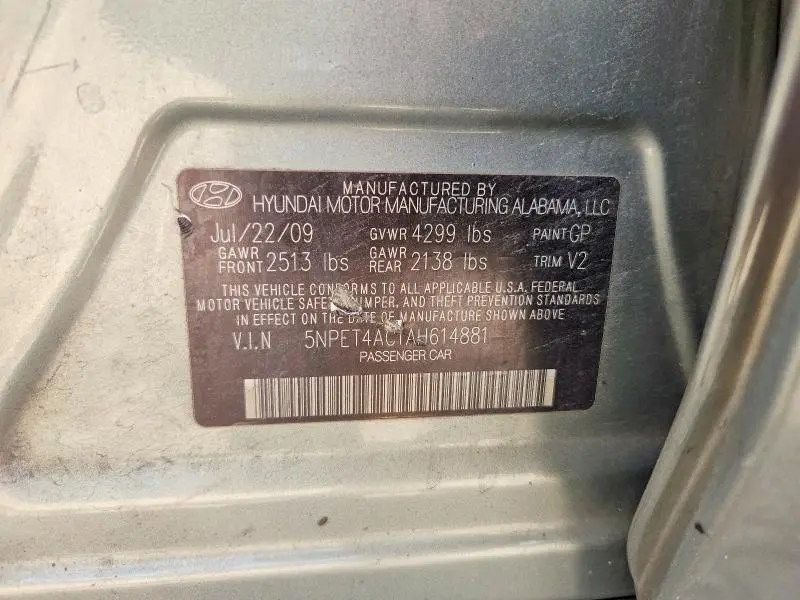2010 HYUNDAI SONATA GLS  