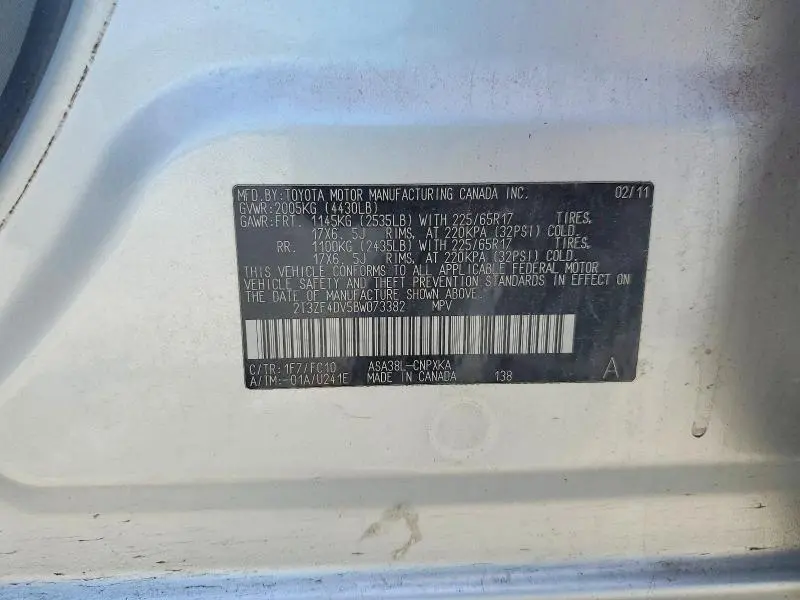 2011 TOYOTA RAV4 BASE  