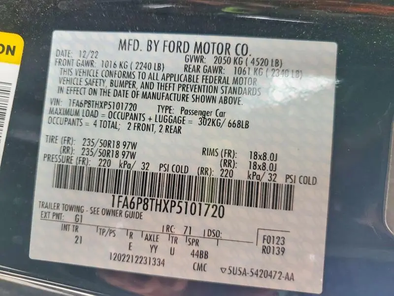 2023 FORD MUSTANG   