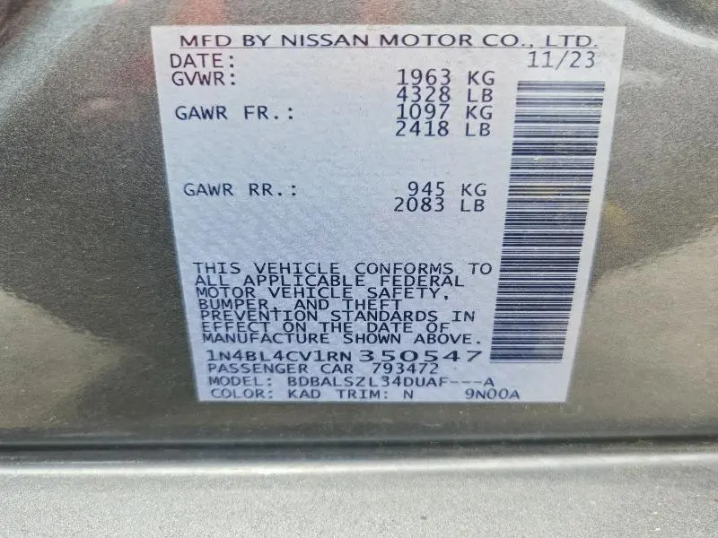 2024 NISSAN ALTIMA SR  