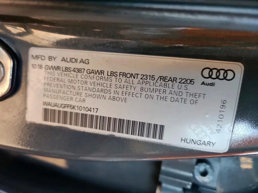 2019 AUDI A3 PREMIUM  