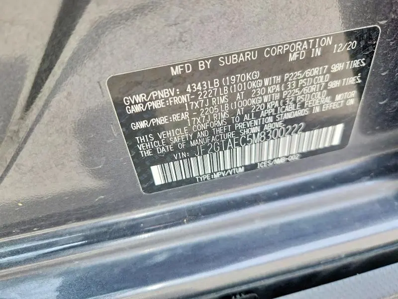 2021 SUBARU CROSSTREK PREMIUM  