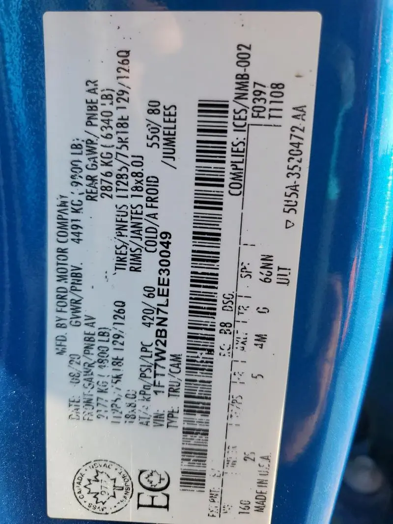 2020 FORD F250 SUPER DUTY  