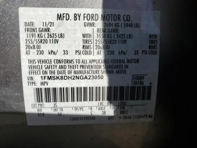 2022 FORD EXPLORER XLT  