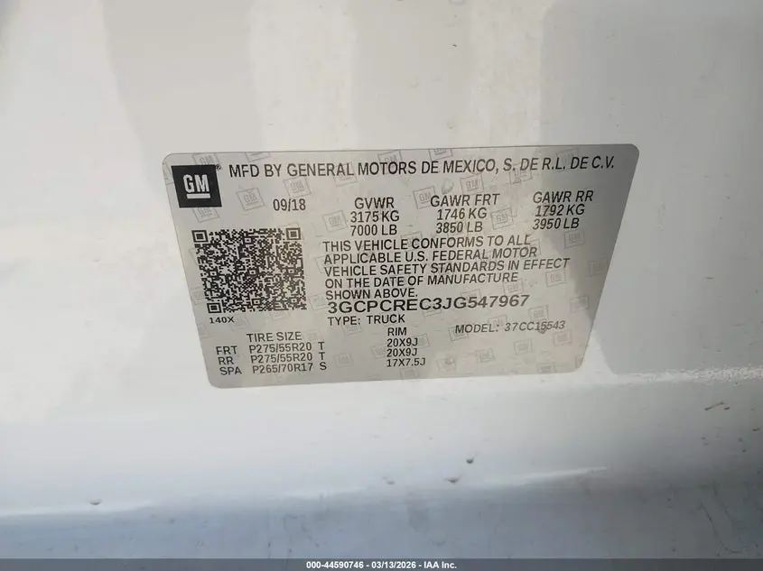 2018 CHEVROLET SILVERADO 1500 1LT