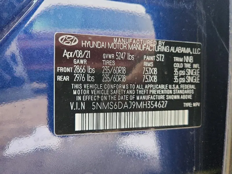 2021 HYUNDAI SANTA FE SEL  