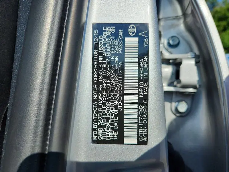 2016 TOYOTA PRIUS C TWO  