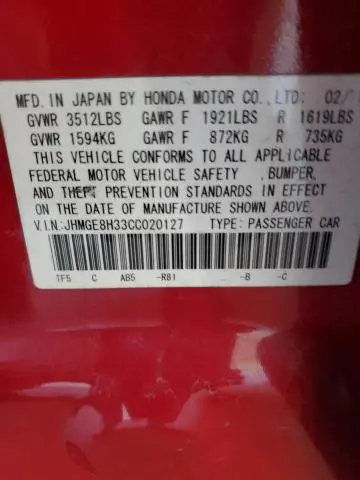 2012 HONDA FIT