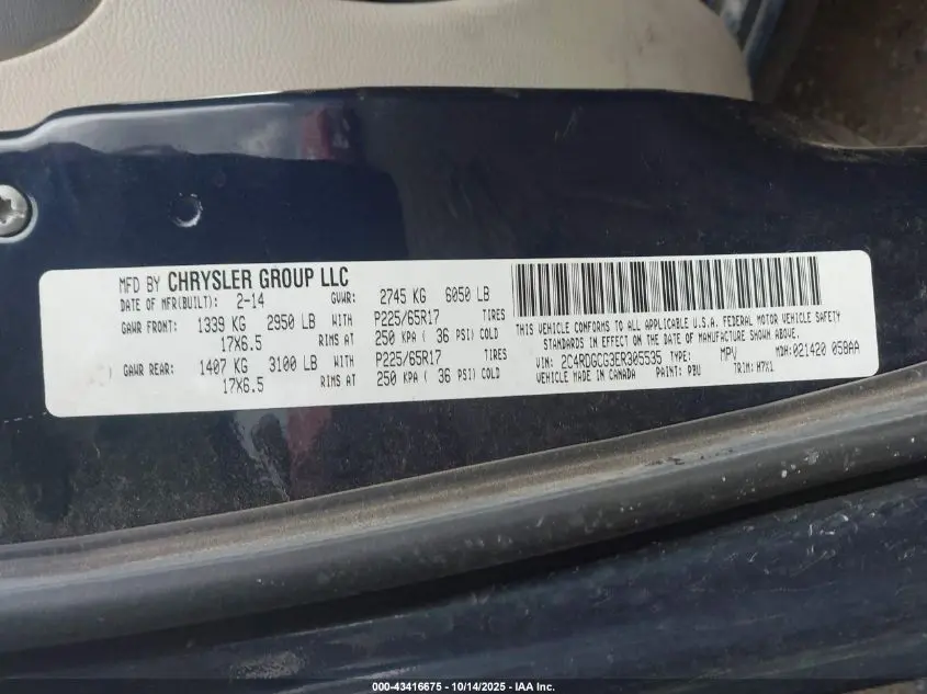 2014 DODGE GRAND CARAVAN SXT