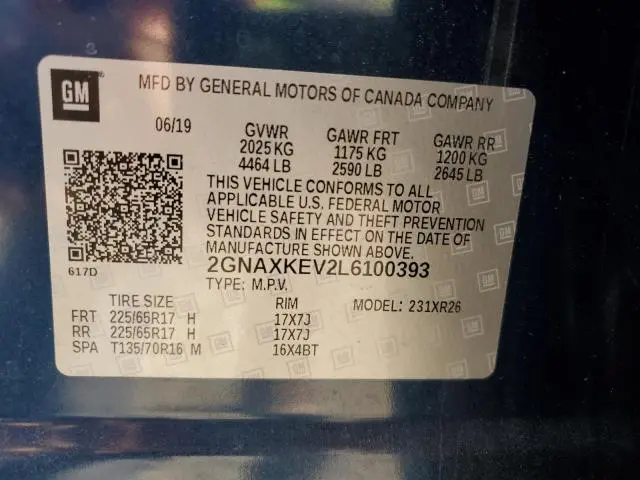 2020 CHEVROLET EQUINOX LT  