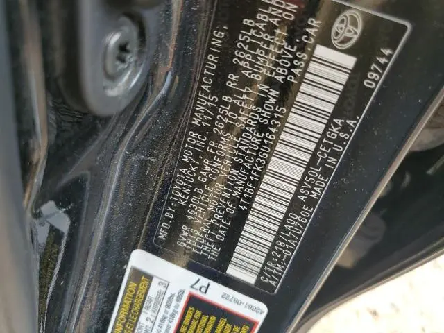 2016 TOYOTA CAMRY LE