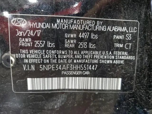 2017 HYUNDAI SONATA SPORT  