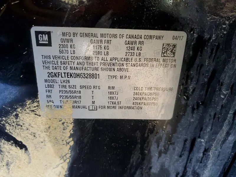2017 GMC TERRAIN SLE  