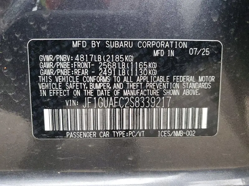 2025 SUBARU IMPREZA SPORT  