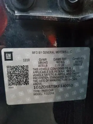 2019 CHEVROLET MALIBU LT