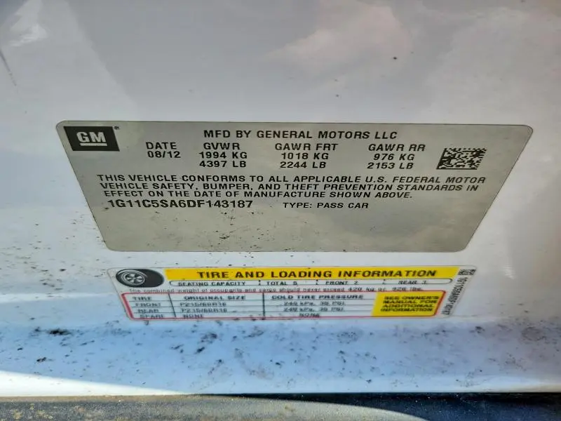 2013 CHEVROLET MALIBU 1LT  