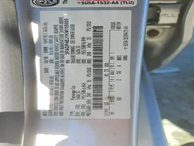 2019 FORD FIESTA   