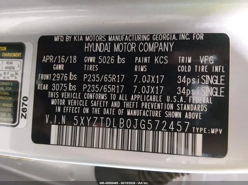 2018 HYUNDAI SANTA FE SPORT 2.4L