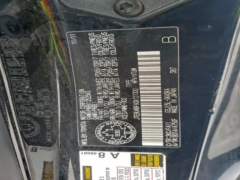 2012 TOYOTA FJ CRUISER   