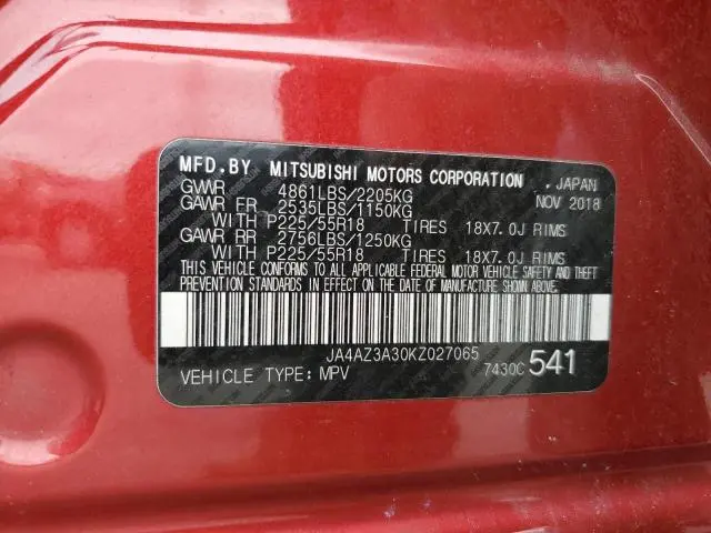 2019 MITSUBISHI OUTLANDER SE