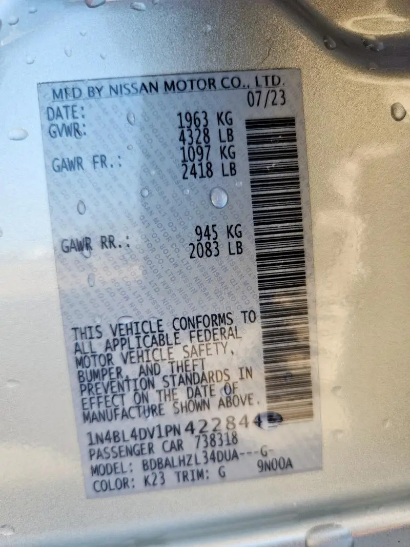 2023 NISSAN ALTIMA SV  