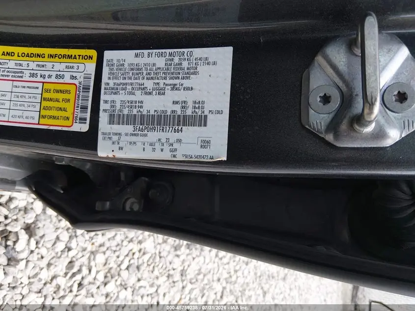 2015 FORD FUSION SE