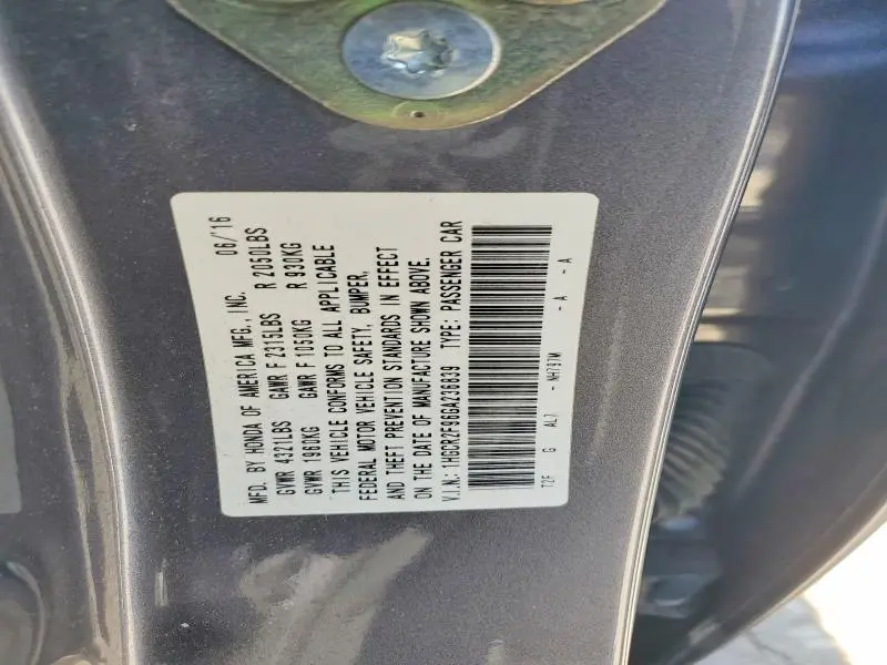 2016 HONDA ACCORD EXL  