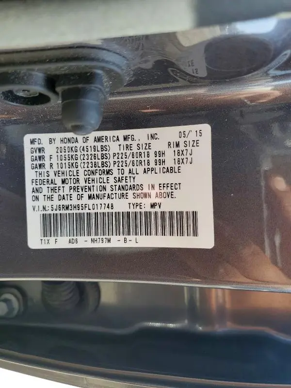 2015 HONDA CR-V TOURING  