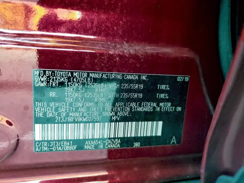 2019 TOYOTA RAV4 ADVENTURE  