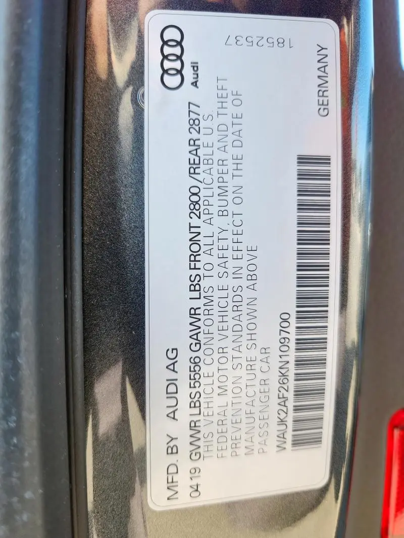 2019 AUDI A6 PREMIUM  