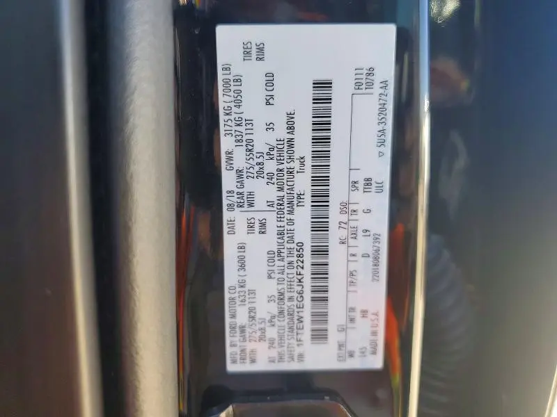 2018 FORD F150 SUPERCREW  