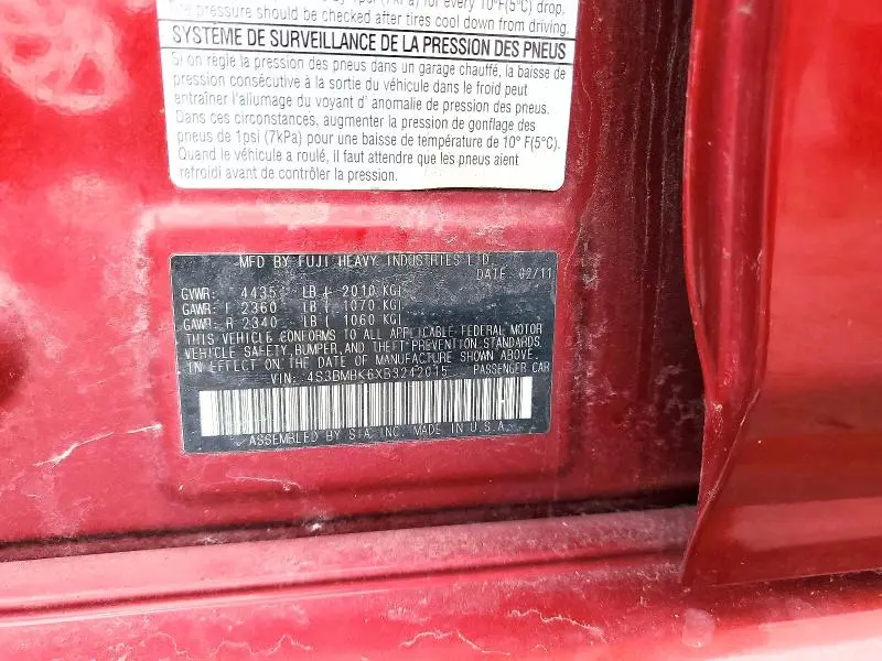 2011 SUBARU LEGACY 2.5I LIMITED  