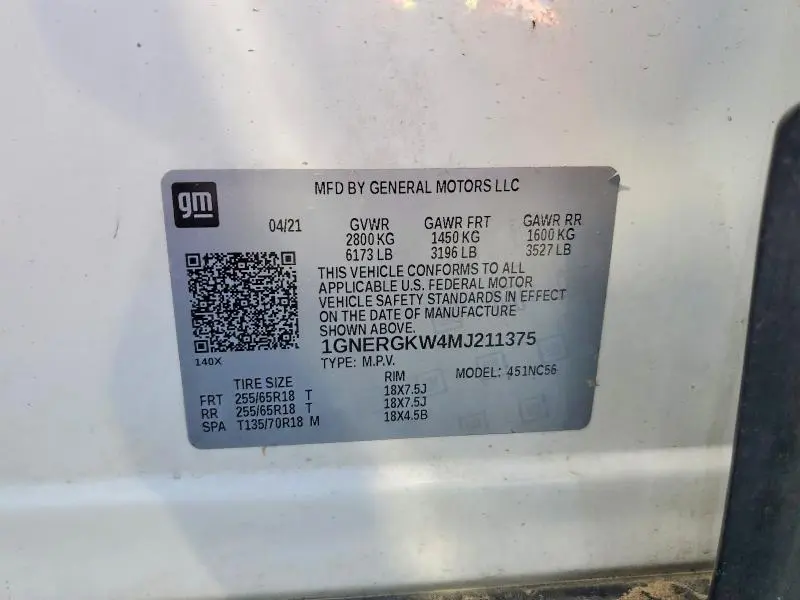2021 CHEVROLET TRAVERSE LT  