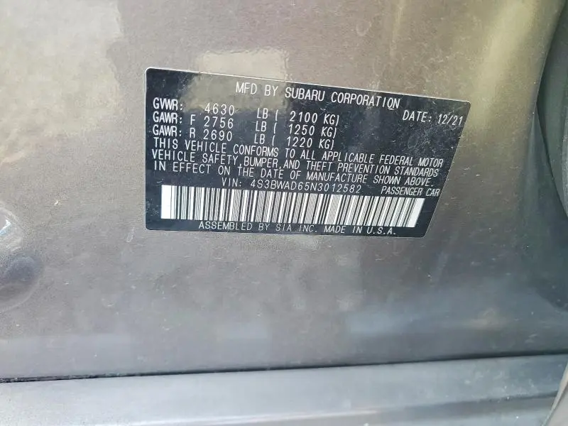 2022 SUBARU LEGACY PREMIUM  